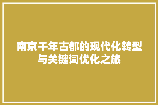 南京千年古都的现代化转型与关键词优化之旅 必应SEO