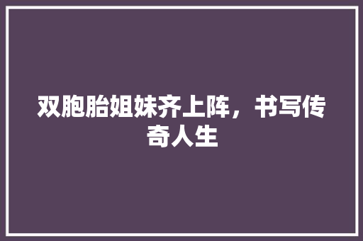 双胞胎姐妹齐上阵，书写传奇人生 搜狗SEO