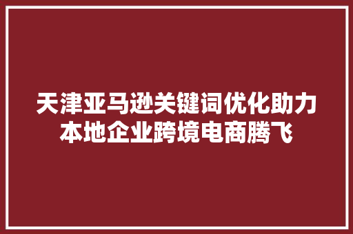 天津亚马逊关键词优化助力本地企业跨境电商腾飞 必应SEO