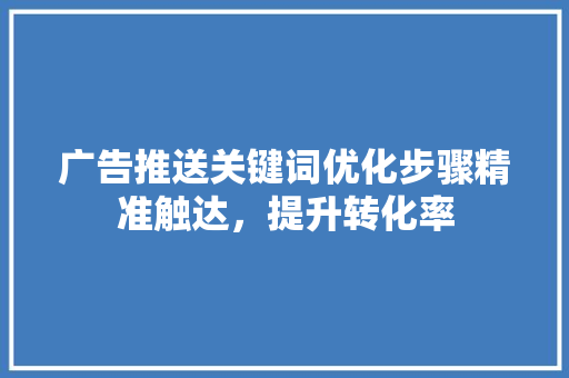 广告推送关键词优化步骤精准触达，提升转化率 百度SEO