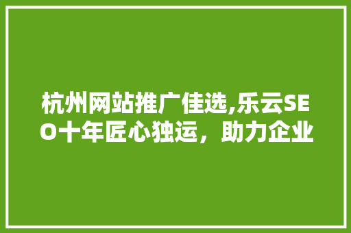 杭州网站推广佳选,乐云SEO十年匠心独运，助力企业腾飞 GoogleSEO