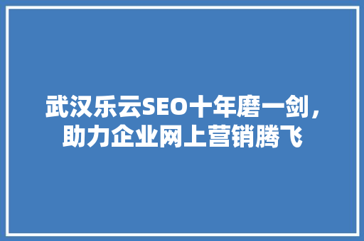 武汉乐云SEO十年磨一剑，助力企业网上营销腾飞 必应SEO