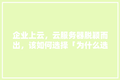 企业上云，云服务器脱颖而出，该如何选择「为什么选择云服务器」 企业上云，云服务器脱颖而出，该如何选择「为什么选择云服务器」 百度SEO