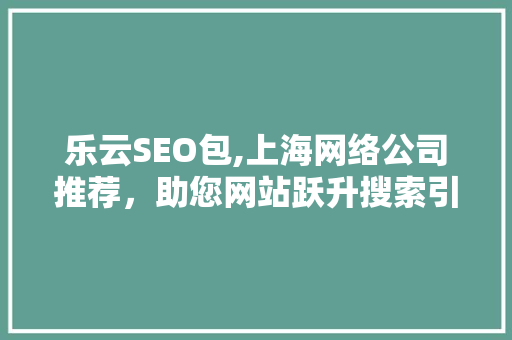 乐云SEO包,上海网络公司推荐，助您网站跃升搜索引擎排名巅峰