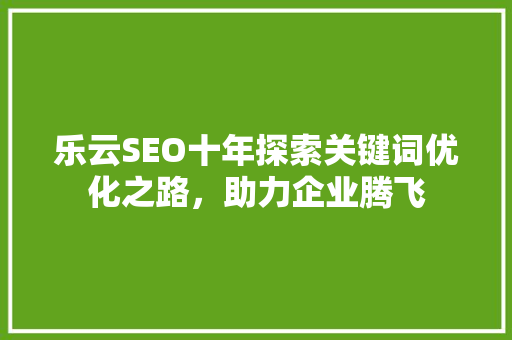 乐云SEO十年探索关键词优化之路，助力企业腾飞