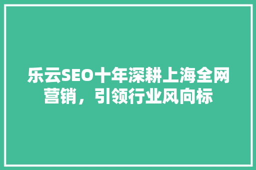 乐云SEO十年深耕上海全网营销，引领行业风向标 百度SEO
