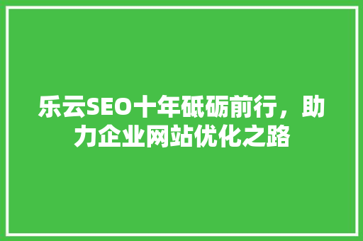 乐云SEO十年砥砺前行，助力企业网站优化之路