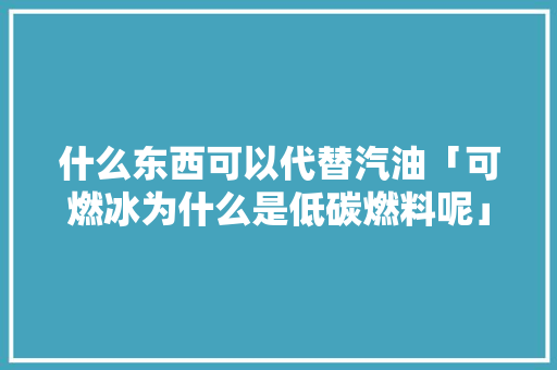 什么东西可以代替汽油「可燃冰为什么是低碳燃料呢」
