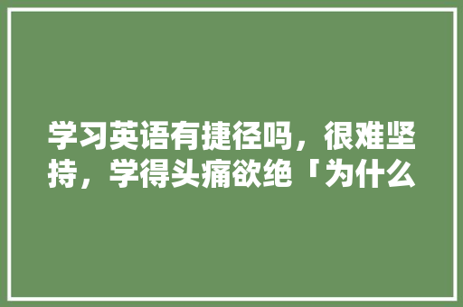 学习英语有捷径吗，很难坚持，学得头痛欲绝「为什么元音之间可以互换音节」 学习英语有捷径吗，很难坚持，学得头痛欲绝「为什么元音之间可以互换音节」 GoogleSEO