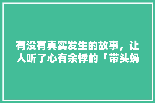 有没有真实发生的故事，让人听了心有余悸的「带头蚂蚁为什么会转圈圈」