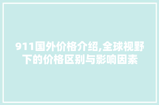 911国外价格介绍,全球视野下的价格区别与影响因素 911国外价格介绍,全球视野下的价格区别与影响因素 GoogleSEO