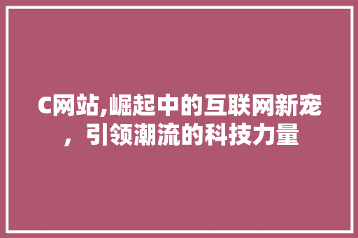 C网站,崛起中的互联网新宠，引领潮流的科技力量 C网站,崛起中的互联网新宠，引领潮流的科技力量 必应SEO