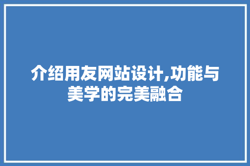 介绍用友网站设计,功能与美学的完美融合
