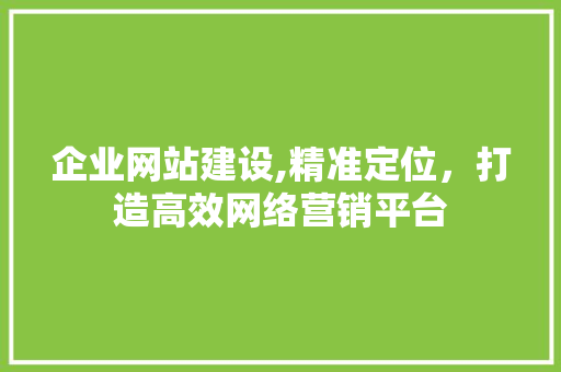企业网站建设,精准定位，打造高效网络营销平台 企业网站建设,精准定位，打造高效网络营销平台 搜狗SEO