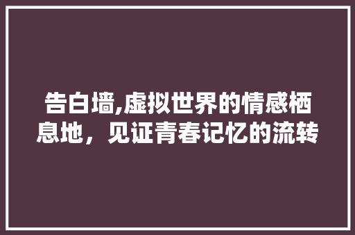 告白墙,虚拟世界的情感栖息地，见证青春记忆的流转 告白墙,虚拟世界的情感栖息地，见证青春记忆的流转 百度SEO