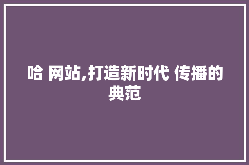 哈 网站,打造新时代 传播的典范 哈 网站,打造新时代 传播的典范 GoogleSEO