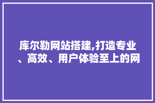 库尔勒网站搭建,打造专业、高效、用户体验至上的网络平台