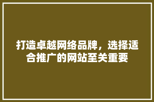 打造卓越网络品牌，选择适合推广的网站至关重要 打造卓越网络品牌，选择适合推广的网站至关重要 必应SEO