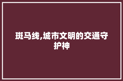 斑马线,城市文明的交通守护神 斑马线,城市文明的交通守护神 百度SEO