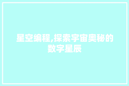 星空编程,探索宇宙奥秘的数字星辰