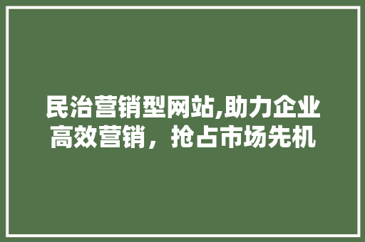 民治营销型网站,助力企业高效营销，抢占市场先机 民治营销型网站,助力企业高效营销，抢占市场先机 百度SEO