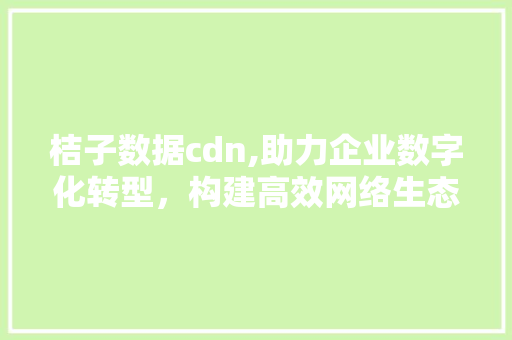 桔子数据cdn,助力企业数字化转型，构建高效网络生态 桔子数据cdn,助力企业数字化转型，构建高效网络生态 GoogleSEO