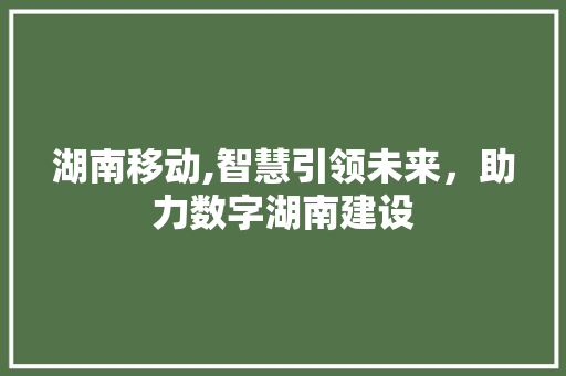 湖南移动,智慧引领未来，助力数字湖南建设 湖南移动,智慧引领未来，助力数字湖南建设 搜狗SEO