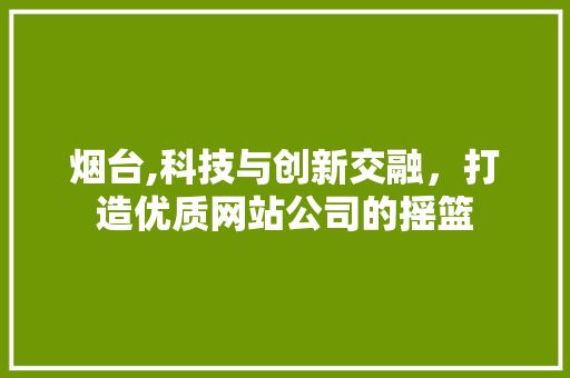 烟台,科技与创新交融，打造优质网站公司的摇篮