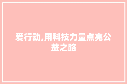 爱行动,用科技力量点亮公益之路 爱行动,用科技力量点亮公益之路 神马SEO