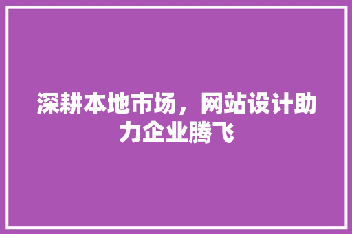 深耕本地市场，网站设计助力企业腾飞