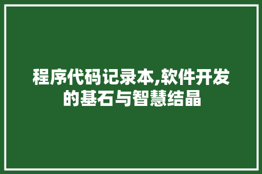 程序代码记录本,软件开发的基石与智慧结晶 程序代码记录本,软件开发的基石与智慧结晶 必应SEO