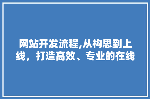 网站开发流程,从构思到上线，打造高效、专业的在线平台 网站开发流程,从构思到上线，打造高效、专业的在线平台 百度SEO