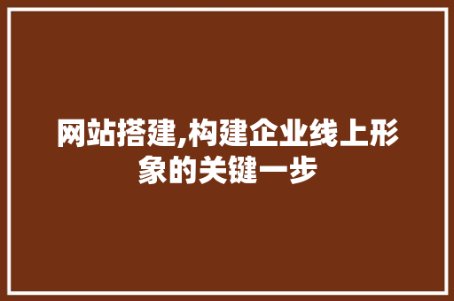 网站搭建,构建企业线上形象的关键一步 网站搭建,构建企业线上形象的关键一步 GoogleSEO