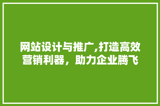 网站设计与推广,打造高效营销利器，助力企业腾飞