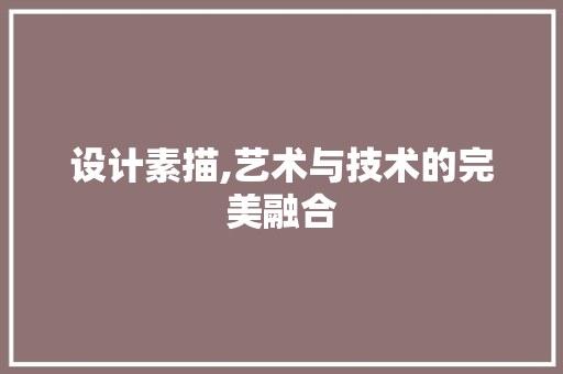 设计素描,艺术与技术的完美融合 设计素描,艺术与技术的完美融合 GoogleSEO