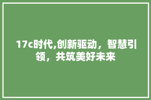 17c时代,创新驱动，智慧引领，共筑美好未来 17c时代,创新驱动，智慧引领，共筑美好未来 百度SEO