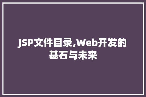 JSP文件目录,Web开发的基石与未来 JSP文件目录,Web开发的基石与未来 必应SEO