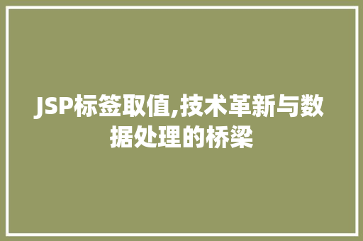 JSP标签取值,技术革新与数据处理的桥梁