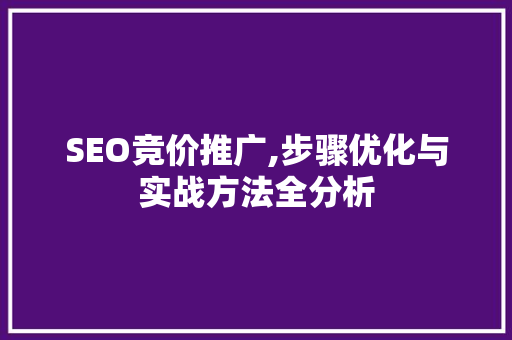 SEO竞价推广,步骤优化与实战方法全分析