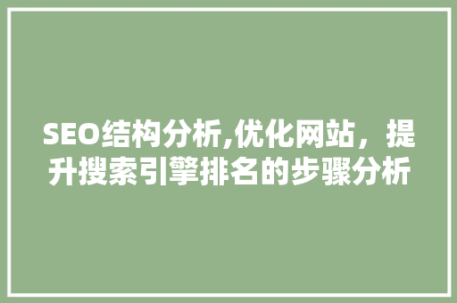 SEO结构分析,优化网站，提升搜索引擎排名的步骤分析