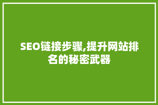 SEO链接步骤,提升网站排名的秘密武器