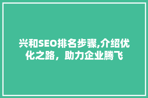 兴和SEO排名步骤,介绍优化之路，助力企业腾飞