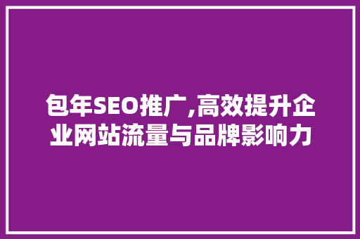 包年SEO推广,高效提升企业网站流量与品牌影响力