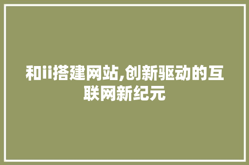 和ii搭建网站,创新驱动的互联网新纪元 和ii搭建网站,创新驱动的互联网新纪元 GoogleSEO