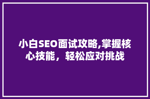 小白SEO面试攻略,掌握核心技能，轻松应对挑战 小白SEO面试攻略,掌握核心技能，轻松应对挑战 必应SEO